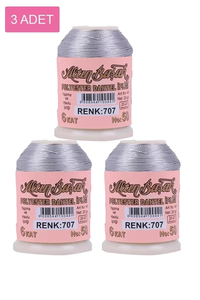 3 Adet Altınbaşak Oya ve Dantel İpi 20 gr - Royaleks - No: 707 ürün görseli 1