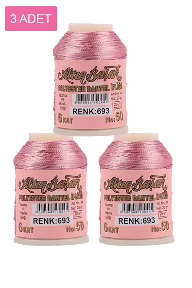 3 Adet Altınbaşak Oya ve Dantel İpi 20 gr - Royaleks - No: 693 ürün görseli 1