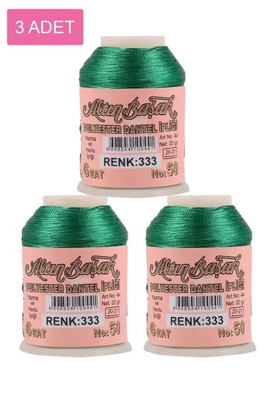 3 Adet Altınbaşak Oya ve Dantel İpi 20 gr - Royaleks - No: 333 ürün görseli 1