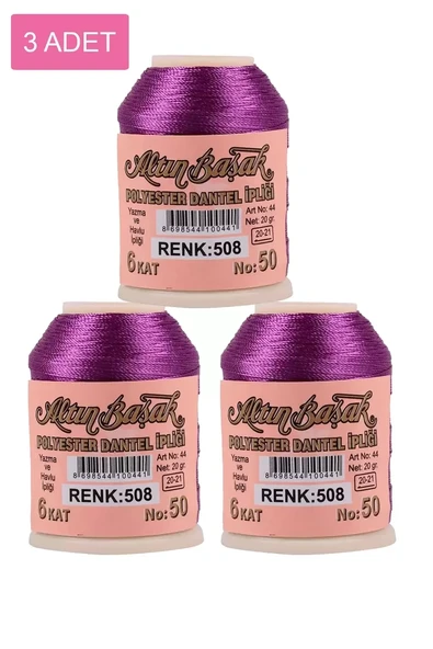 3 Adet Altınbaşak Oya ve Dantel İpi 20 gr - Royaleks - No: 508 ürün görseli 1