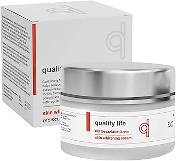 Quality Life Cilt Yüz Bikini Bölgesi Koltuk Altı Dirsek Aydınlatıcı Beyazlatıcı Krem Arbutin Pirinç Özü 50 ml ürün görseli 1