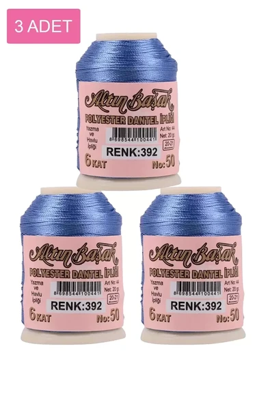 3 Adet Altınbaşak Oya ve Dantel İpi 20 gr - Royaleks - No: 392 ürün görseli 1