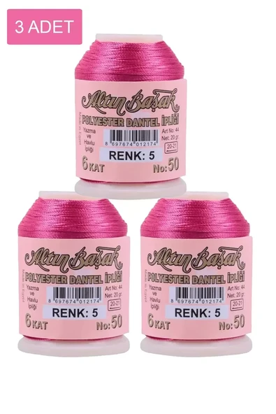 3 Adet Altınbaşak Oya ve Dantel İpi 20 gr - Royaleks - No: 005 ürün görseli 1