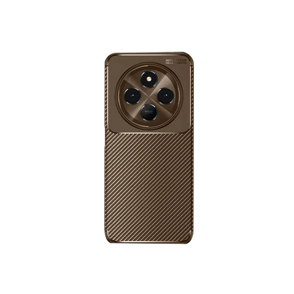 Xiaomi Redmi 14c Kılıf Auto Focus Karbon Kapak - Kahverengi ürün görseli 1