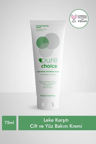 Pure Choice Leke Karşıtı Cilt Bakım Kremi %10 Niacinamide + %5 Vitamin C + %2 Alpha Arbutin 75 ml ürün görseli 1