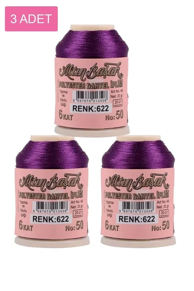 3 Adet Altınbaşak Oya ve Dantel İpi 20 gr - Royaleks - No: 622 ürün görseli 1