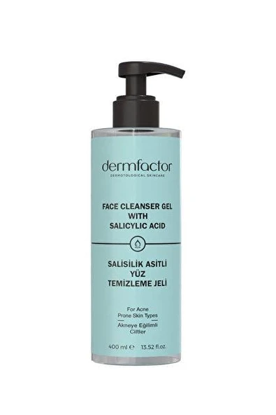 Dermfactor Salisilik Asitli Yüz Temizleme Jeli Akneye Eğilimli Ciltler 400 ml ürün görseli 1