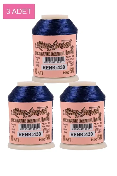 3 Adet Altınbaşak Oya ve Dantel İpi 20 gr - Royaleks - No: 430 ürün görseli 1