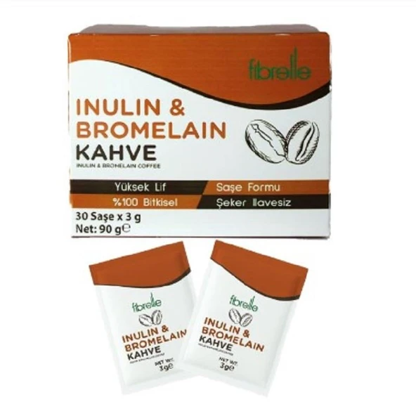 Fibrelle İnülin-Bromelain Kahve Detox 3 gr 30 Saşe Kutu 90 gr ürün görseli 1