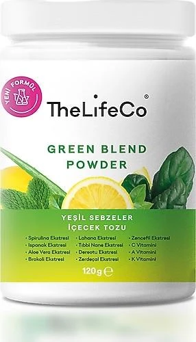 TheLifeCo Green Blend Yeşil Sebzeler İçecek Tozu 120 Gr. ürün görseli 1