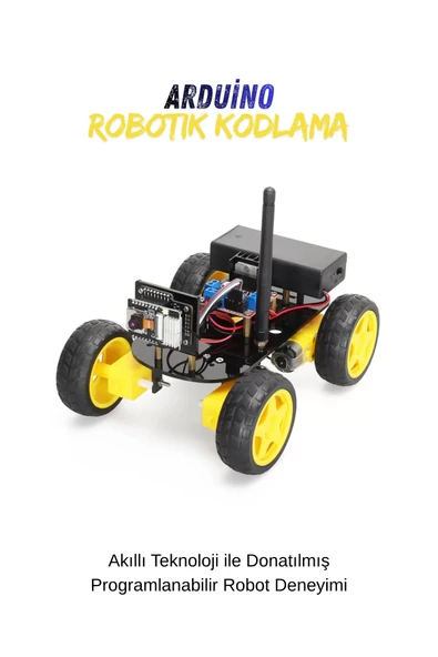 ESP32 WiFi Kamera Robot Araba Kiti 4WD Arduino Uyumlu Programlanabilir STEM Eğitim Seti Kodlar Dahil ürün görseli 1