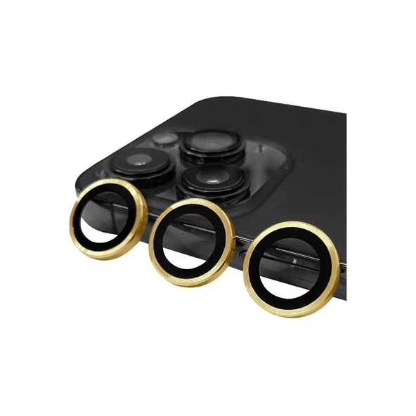 Apple İphone 14 Pro Raze Metal Kamera Lens - Gold ürün görseli 1