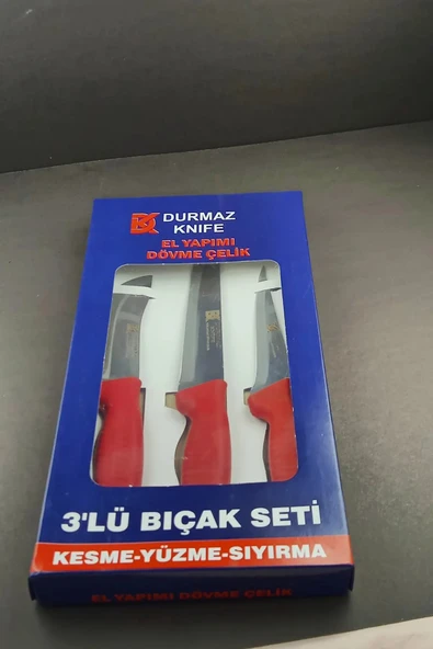 Durmaz Knife Denizli Yatağan Üretimi 3'lü Kasap ve Kurban Bıçak Seti ürün görseli 1