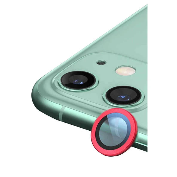 Apple İphone 12 Mini Raze Metal Kamera Lens - Kırmızı ürün görseli 1