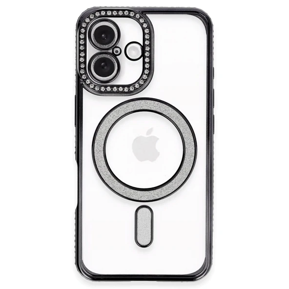 HERŞEYTREND Apple İphone 16 Plus Kılıf Joke Simli Magneticsafe Kılıf - Siyah ürün görseli 1