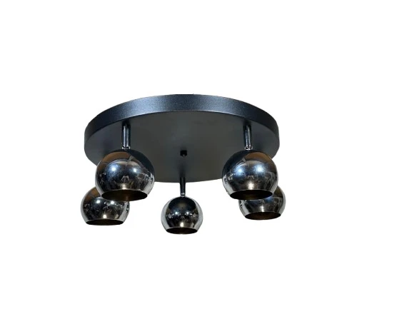 Rsylight Retro Metal Krom 5 Li 180 Derece Hareketli Led Spot Avize Günışığı Ampullü ürün görseli 1