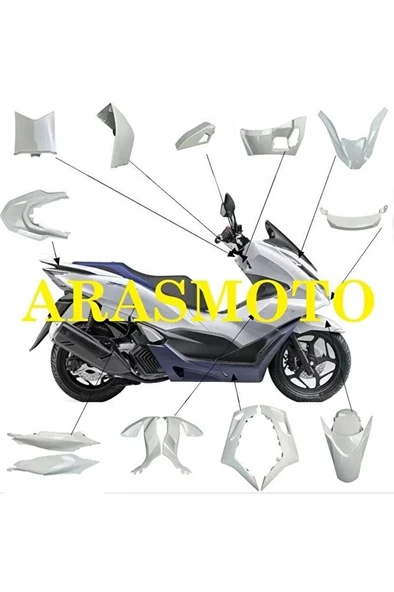 Pcx Grenaj Kaporta Seti Beyaz 2021-2022- 2023 -2024 Arasmoto ürün görseli 1