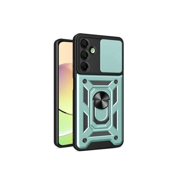 Samsung Galaxy A16 5g Kılıf Pars Lens Yüzüklü Silikon - Yeşil ürün görseli 1