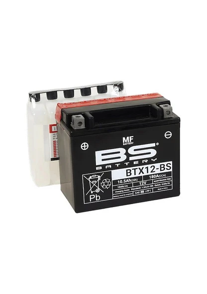 Btx12-Bs Akü (YTX12-) 12v-10 Amper 180 Cca Bakım Gerekmez Akü  Supermoto ürün görseli 1