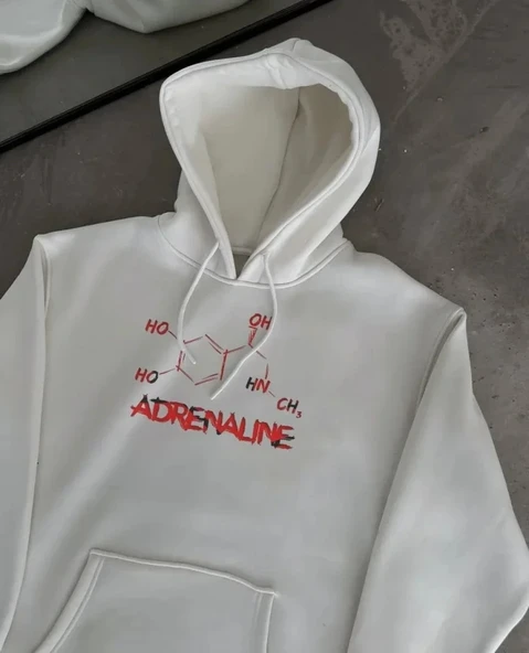 Vexor Kışlık Uzun Kol Kapüşonlu SweatShirt - Beyaz ürün görseli 1
