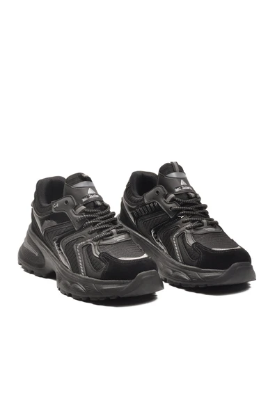 Siyah Bağcıklı Kadın Sneaker - Resim 3