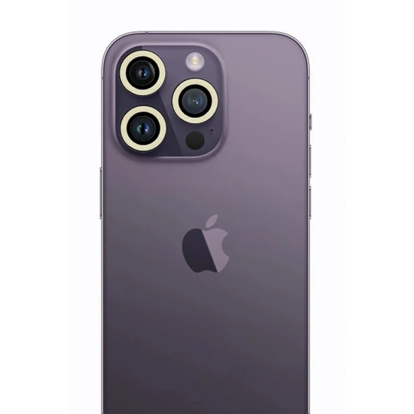 Apple İphone 12 Pro Max Neon Fosforlu Kamera Lens - Beyaz ürün görseli 1