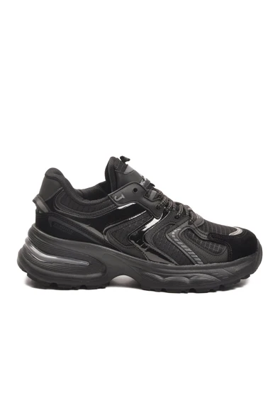 Siyah Bağcıklı Kadın Sneaker ürün görseli 1