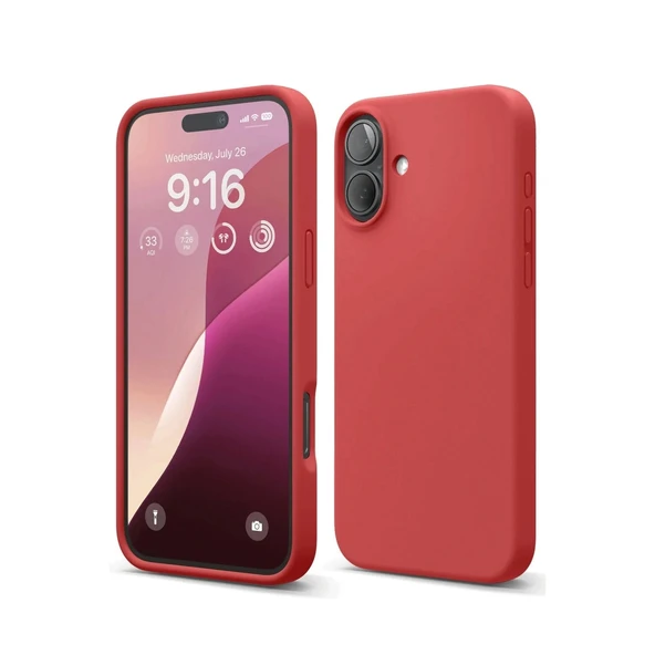 HERŞEYTREND Apple İphone 16 Plus Kılıf Nano İçi Kadife Silikon - Kırmızı ürün görseli 1