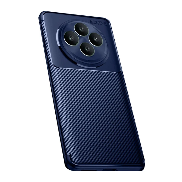 Oppo Reno 11 Fs Kılıf Auto Focus Karbon Kapak - Lacivert ürün görseli 1