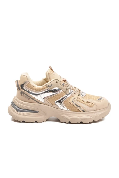 Bej Bağcıklı Kadın Sneaker ürün görseli 1