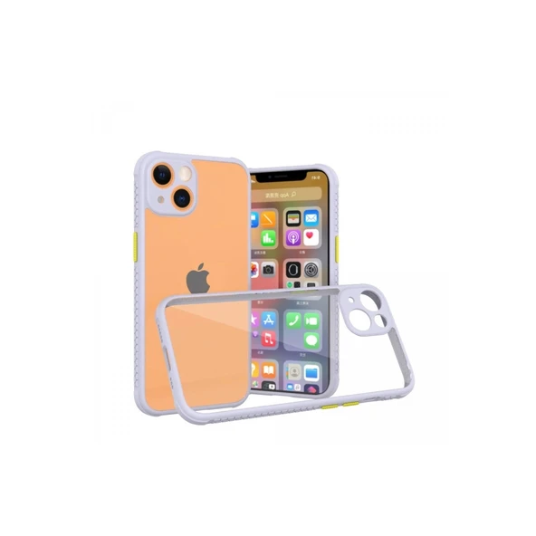 Apple İphone 13 Mini Kılıf Miami Şeffaf Silikon - Lila ürün görseli 1