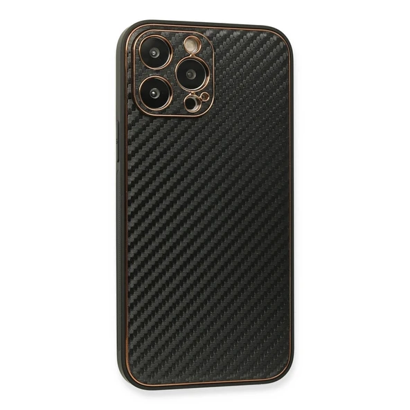 Apple İphone 13 Pro Kılıf Coco Karbon Silikon - Siyah - Resim 2