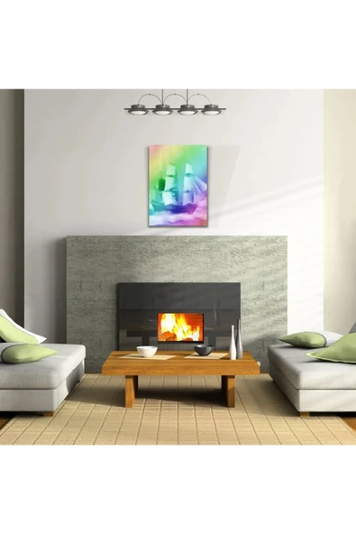 Vexor Gökkuşağı Gemi Canvas Tablo (50x70) ürün görseli 1