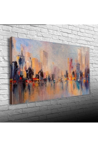Vexor Renkli Kayıp Şehir Canvas Tablo (60x120) ürün görseli 1