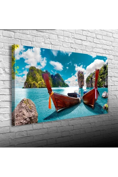 Vexor Mavi Ada Canvas Tablo (60x120) ürün görseli 1