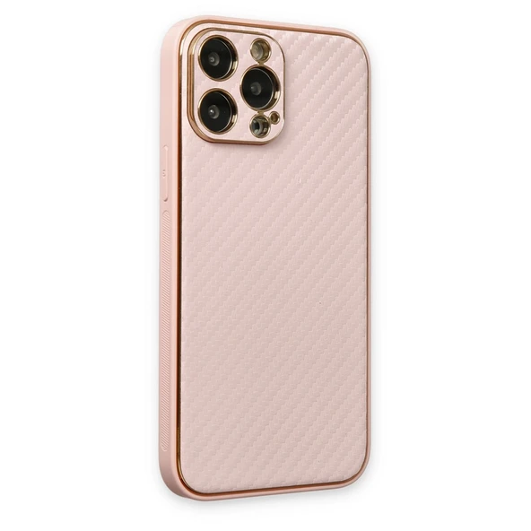 Apple İphone 13 Pro Kılıf Coco Karbon Silikon - Pembe - Resim 2