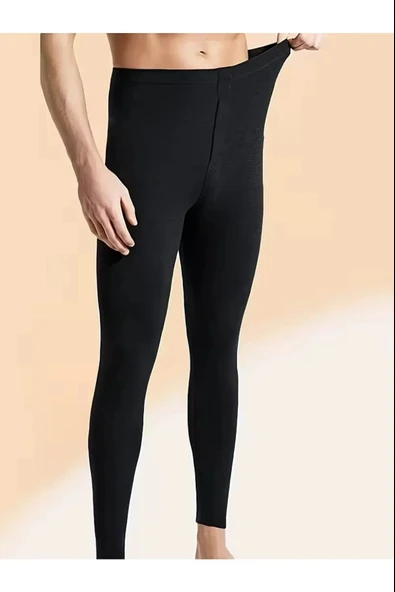 Vexor Unisex Şardonlu Termal İçlik Tayt Siyah ürün görseli 1