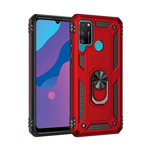 HERŞEYTREND Huawei Y6p Kılıf Sofya Yüzüklü Silikon Kapak - Kırmızı ürün görseli 1
