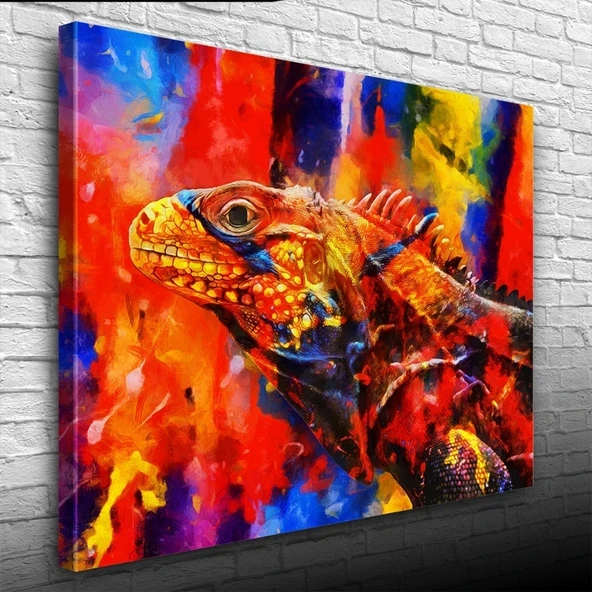 Vexor Rengarenk İguana Kanvas Tablo 50 x 70 ürün görseli 1