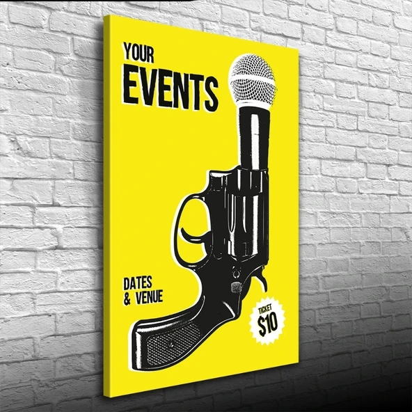 Vexor Events Sarı ve Siyah tonlarda Poster Kanvas Tablo 50 x 70 ürün görseli 1