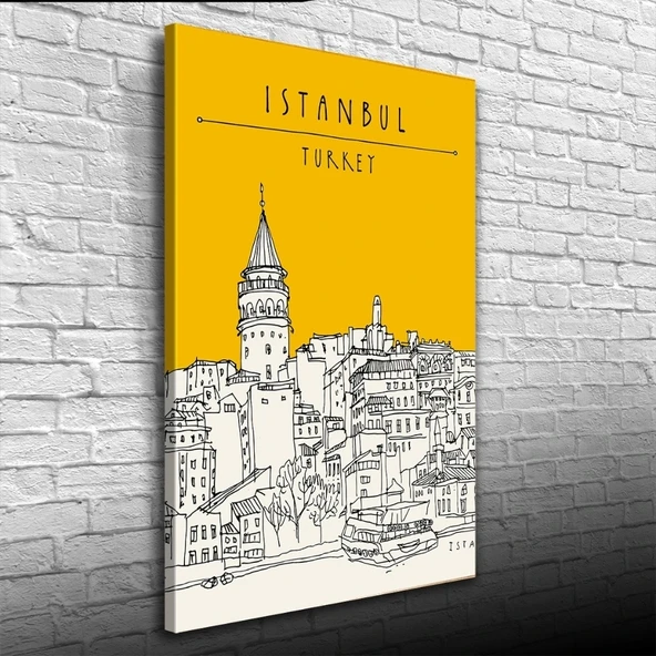 Vexor Galata Kulesi Silueti Kanvas Tablo 50 x 70 ürün görseli 1