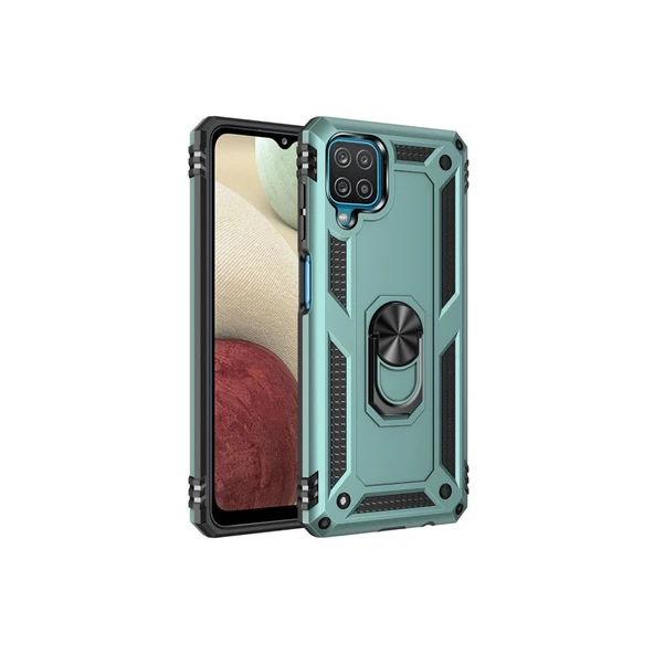 Samsung Galaxy A22 Kılıf Sofya Yüzüklü Silikon Kapak - Yeşil ürün görseli 1