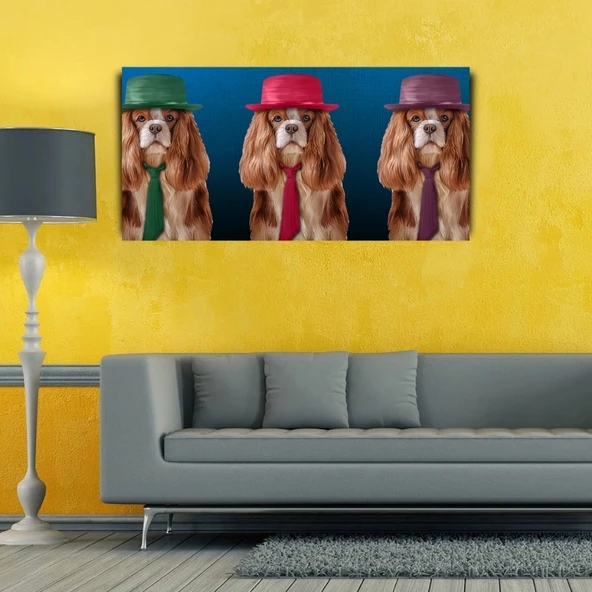 Vexor Sevimli Köpekler Kanvas Tablo 60 x 120 ürün görseli 1