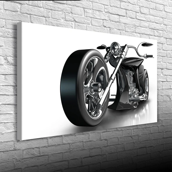 Vexor Futuristik Siyah Motosiklet Kanvas Tablo 60 x 120 ürün görseli 1