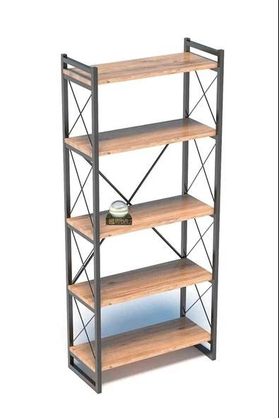 Vexor Kitaplık 5 Raflı Ceviz 180 Cm ürün görseli 1