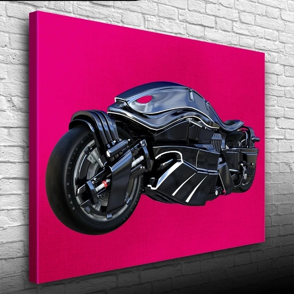 Vexor Siyah Spor Futuristik Motosiklet Kanvas Tablo 50 x 70 ürün görseli 1