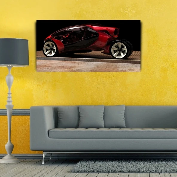 Vexor Futuristik Kırmızı Araba Kanvas Tablo 60 x 120 ürün görseli 1