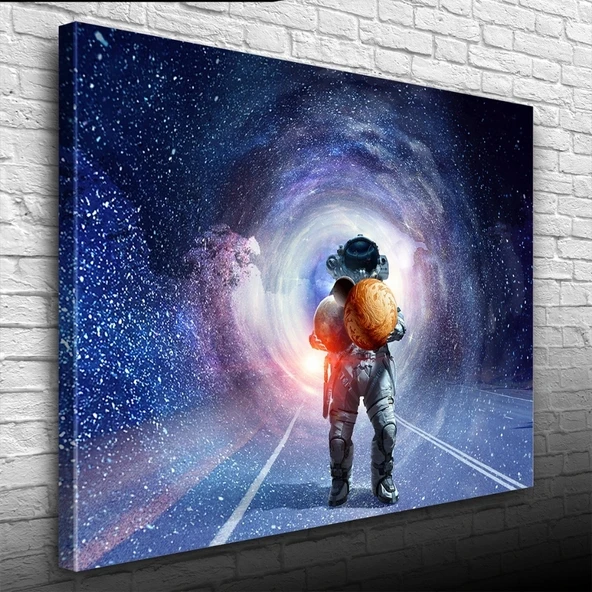 Vexor Gezegen Taşıyan Astronot Kanvas Tablo 50 x 70 ürün görseli 1