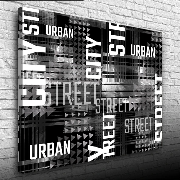 Vexor City Street Siyah Beyaz Poster Kanvas Tablo 50 x 70 ürün görseli 1