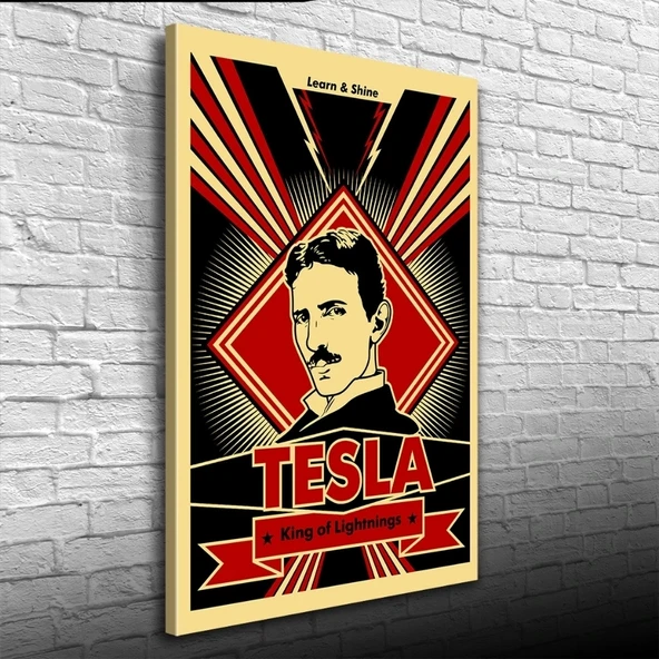 Vexor Siyah Kırmızı Tesla Posteri Kanvas Tablo 50 x 70 ürün görseli 1